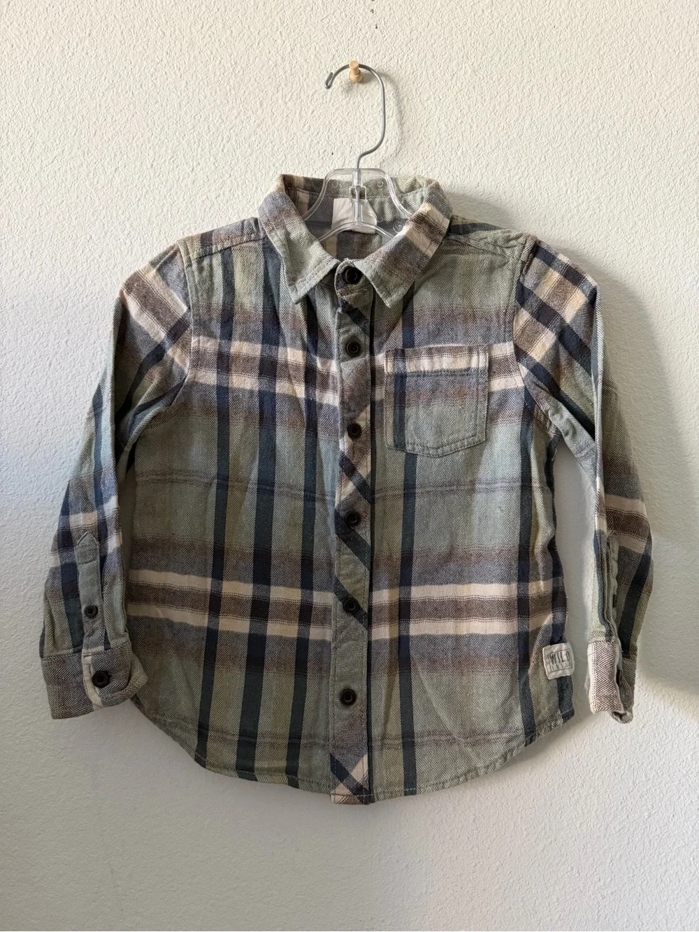 Gap Kids Neutral Plaid Button-Up Shirt Bundle - Black, Gray, Brown